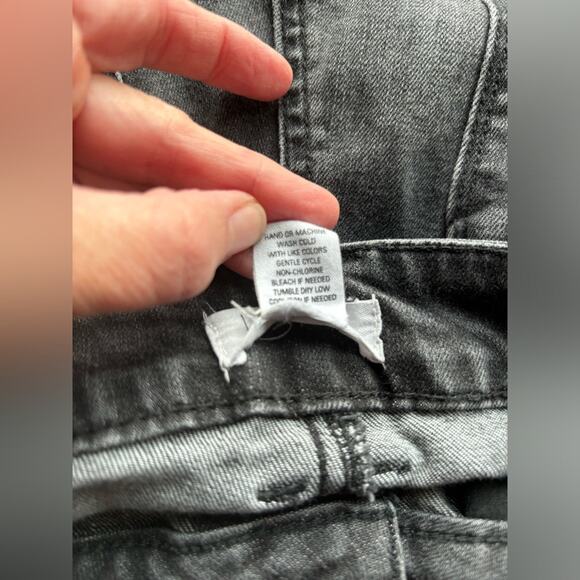 Ivy + Main Gray 90's Y2K Button Fly Distressed Ripped Stretch Denim Jeans Size 5 - Picture 7 of 8